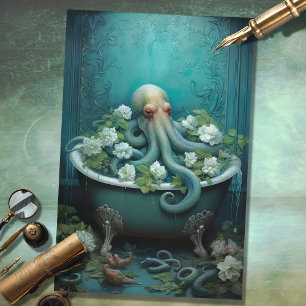 Mousseline Octopus dans la baignoire 5 Papier découpage