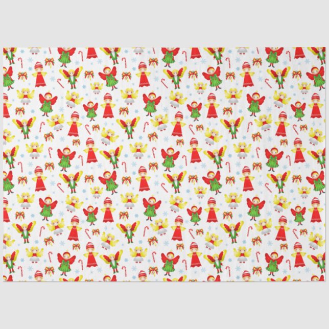 Mousseline Ornement de Noël drôle anges papier de tissu (Recto)