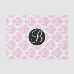 Mousseline Papier à lettres à monogramme en damas glamour ros