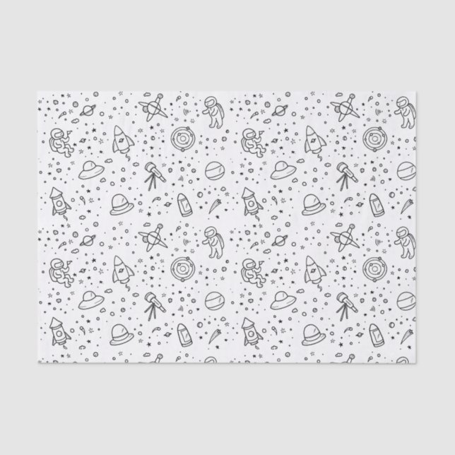 Mousseline Papier à thème spatial (Recto)