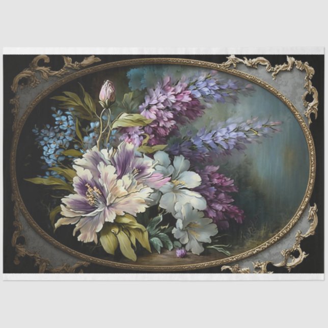 Mousseline Papier Bouquet Rose (Recto)