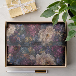 Mousseline Papier cadeau gothique floral élégant et lunatique