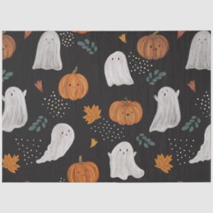 Mousseline Papier cadeau Halloween - Fantômes, Citrouilles