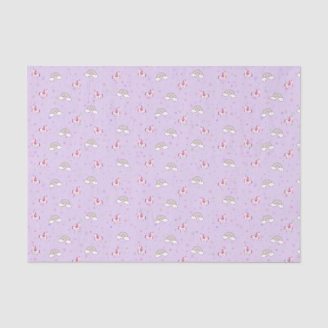 Mousseline Papier Cadeau Peachify Licorne Cieux (Recto)