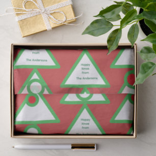 Mousseline Papier cadeau personnalisé Noël motif triangulaire