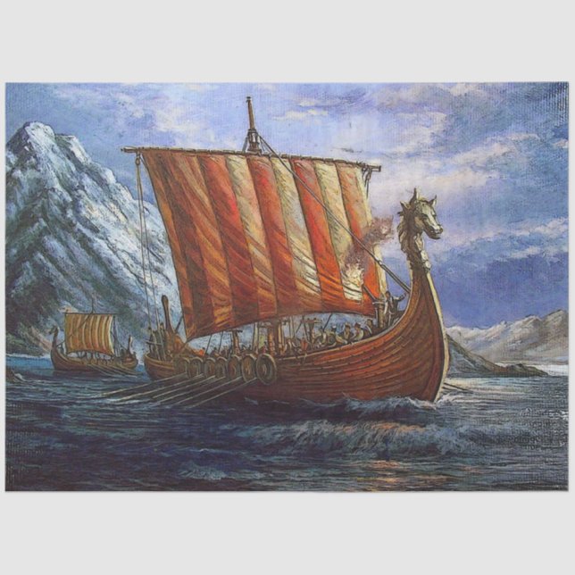 Mousseline Papier cadeau Viking Ship (Recto)