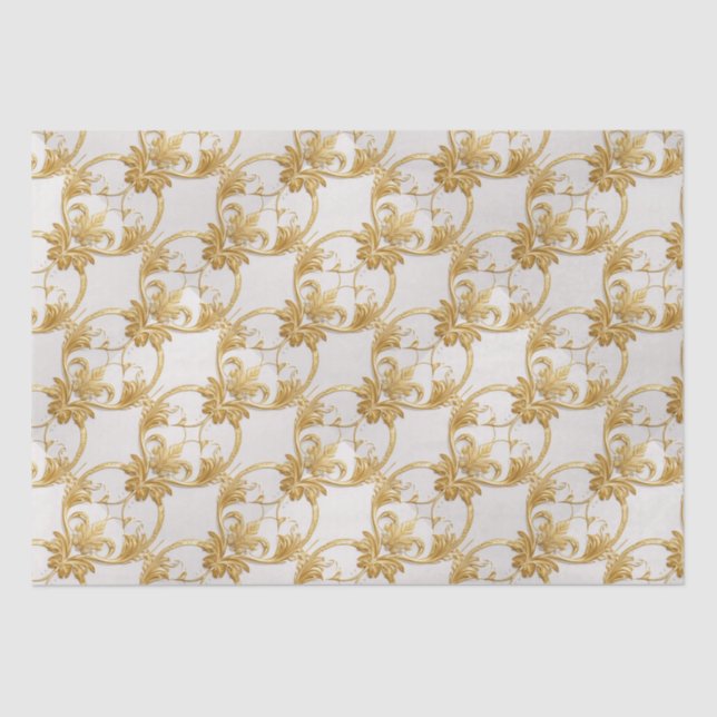 Mousseline Papier d'art AI Gold Blanc (Recto)