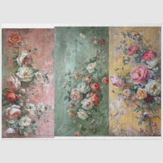 Mousseline Papier De Décopauge Floral Pour Tableaux.