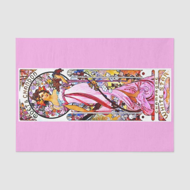 Mousseline Papier de découpage 10"x15" - Alphonse Mucha 1 (Recto)