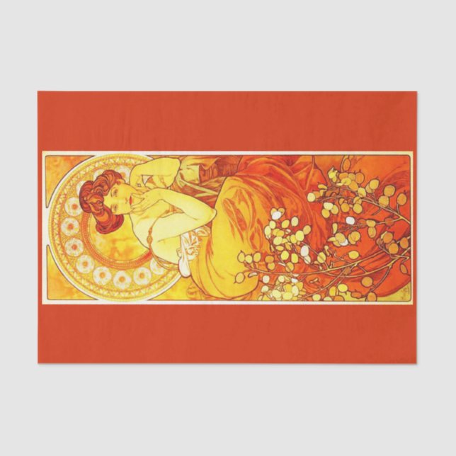 Mousseline Papier de découpage 10"x15" - Alphonse Mucha 17 (Recto)