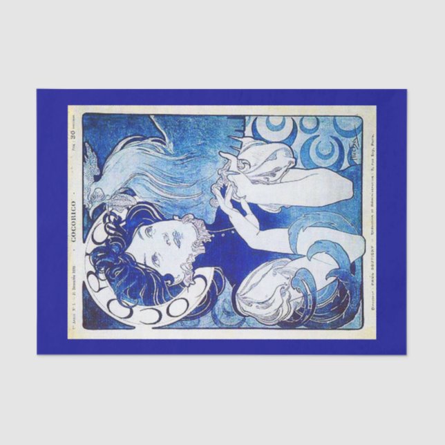 Mousseline Papier de découpage 10"x15" - Alphonse Mucha 20 (Recto)