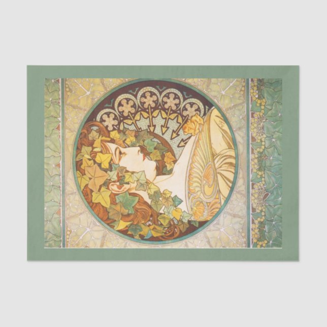 Mousseline Papier de découpage 10"x15" - Alphonse Mucha 22 (Recto)