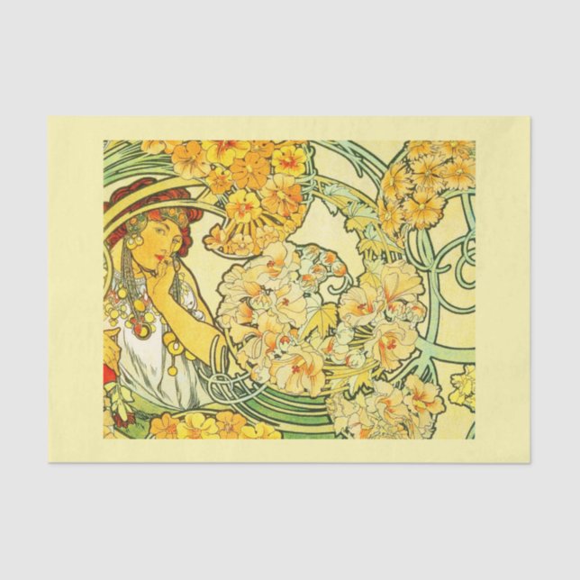 Mousseline Papier de découpage 10"x15" - Alphonse Mucha 35 (Recto)