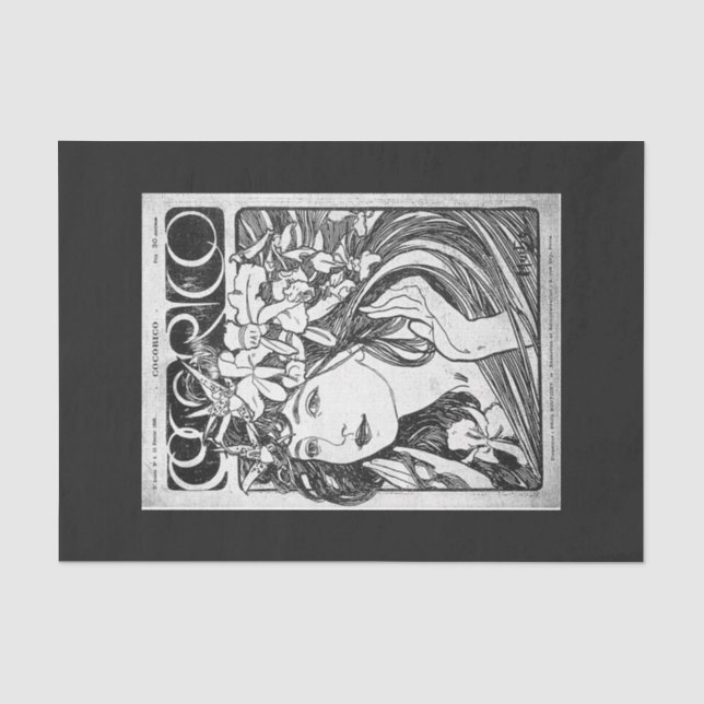 Mousseline Papier de découpage 10"x15" - Alphonse Mucha 36 (Recto)