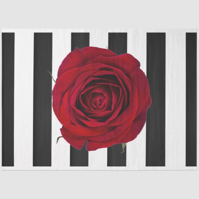 Mousseline Papier de découpage à Rose rouge 3D (Recto)