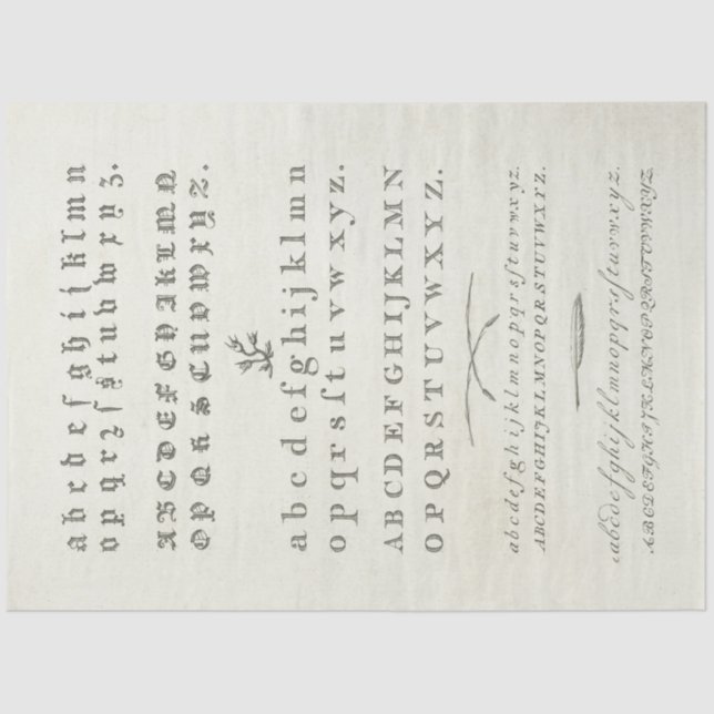 Mousseline Papier de découpage Alphabet vintage (Recto)