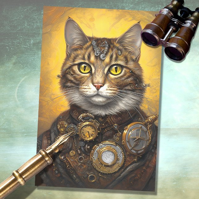 Mousseline Papier de découpage Cat Steampunk 2 (Créateur téléchargé)