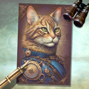 Mousseline Papier de découpage Cat Steampunk 3