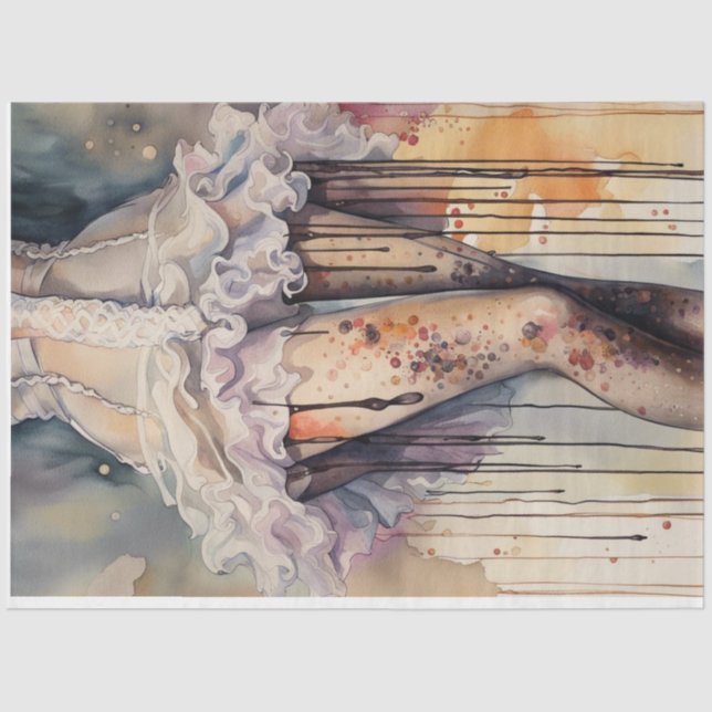 Mousseline Papier de découpage couleur aquarelle (Recto)