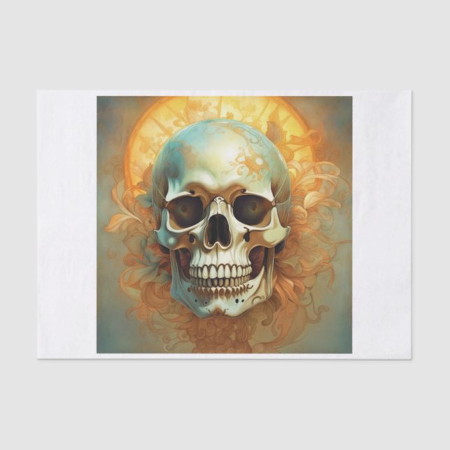 Mousseline Papier de découpage crâne d'été (Recto)