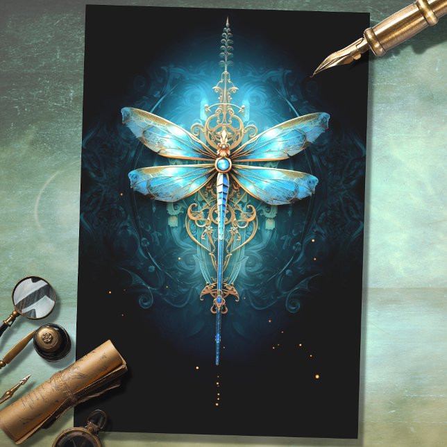 Mousseline Papier de découpage de 4 libellules gothiques (Créateur téléchargé)