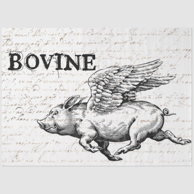 Mousseline Papier de découpage de cochon volant (Recto)