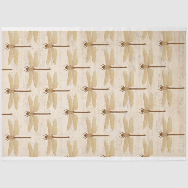 Mousseline Papier de découpage de meubles de libellules (Recto)