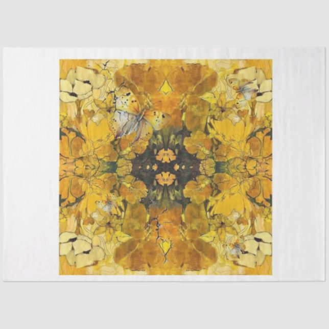 Mousseline Papier de découpage des papillons d'or (Recto)