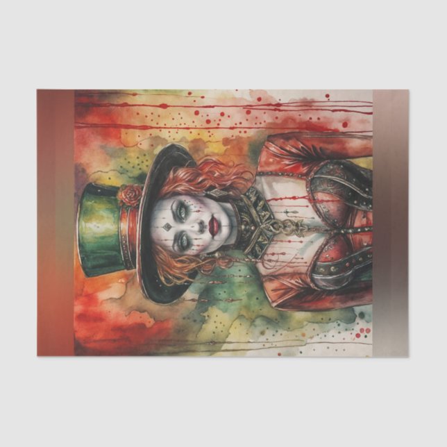 Mousseline Papier de découpage du chef du cirque féminin (Recto)