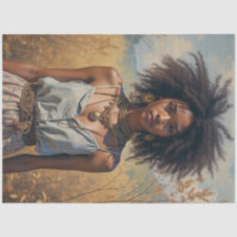 Papier de découpage en tissu de femme boho africai