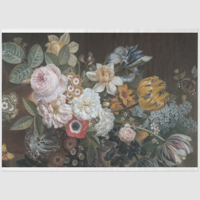 Mousseline Papier de découpage floral d'art fin (Recto)