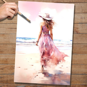 Mousseline Papier de découpage Girl at the Beach 2