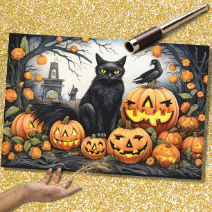 Mousseline Papier de découpage Halloween Cats 3