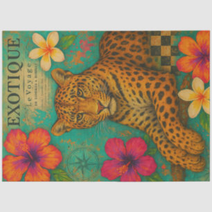 Mousseline Papier de découpage Leopard Exotique - Jungle trop