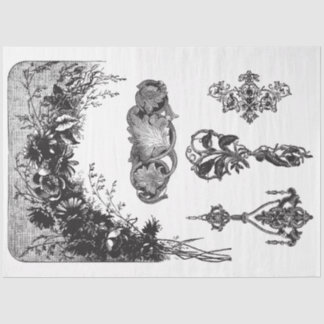 Mousseline Papier de découpage multinoir et blanc