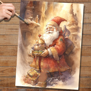 Mousseline Papier de découpage Père Noël 4 nostalgique
