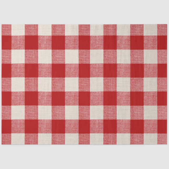 Mousseline Papier de découpage rouge Buffalo Check (Recto)