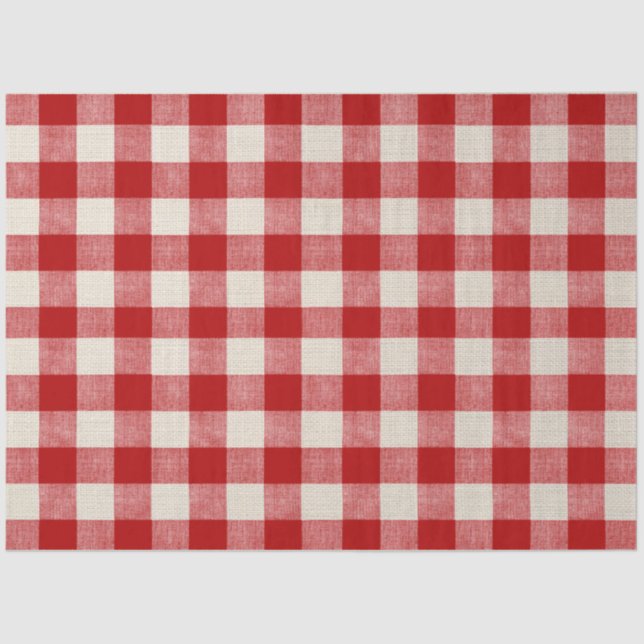 Mousseline Papier de découpage rouge Buffalo Check (Recto)