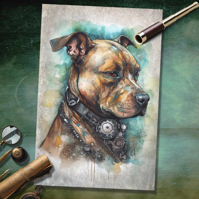 Mousseline Papier de découpage Steampunk Pit Bull 3 (Créateur téléchargé)