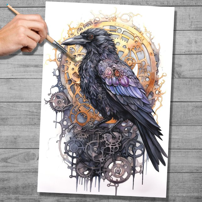 Mousseline Papier de découpage Steampunk Raven 4 (Créateur téléchargé)
