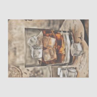 Mousseline Papier de découpage Verre de Whiskey Bourbon