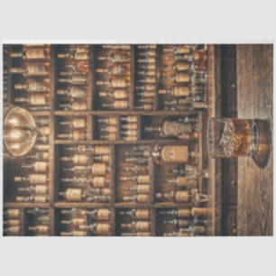 Mousseline Papier de découpage Whiskey - Élégance de barre ru