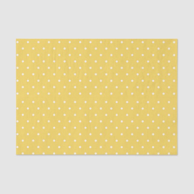 Mousseline Papier de fond à points polka jaune et blanc (Recto)