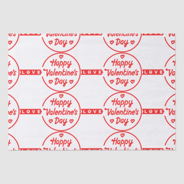 Mousseline Papier de fond d'amour Heureuse Sainte-Valentin (Recto)