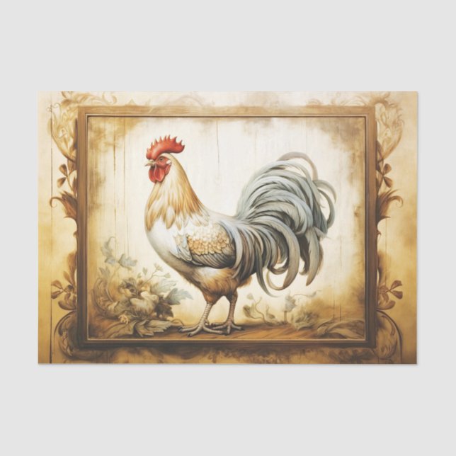 Mousseline Papier de fond de découpage de poulet rustique (Recto)