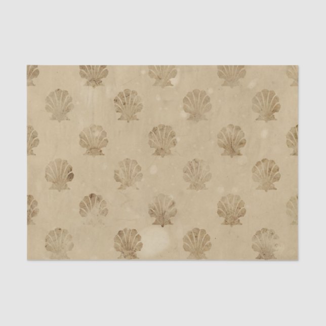 Mousseline Papier de fond de découpage des coques de mer vint (Recto)