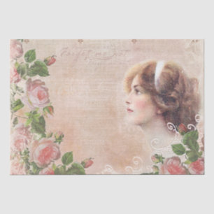 Mousseline Papier de fond de découpage vintage de la dame vic