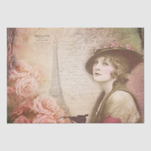 Mousseline Papier de fond de découpage vintage de la dame vic
