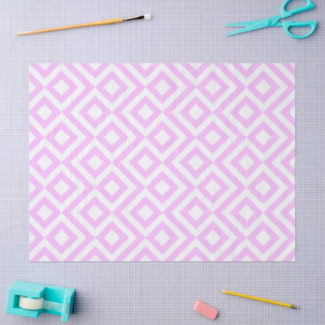 Mousseline Papier de fond rose et blanc (Artisanat)