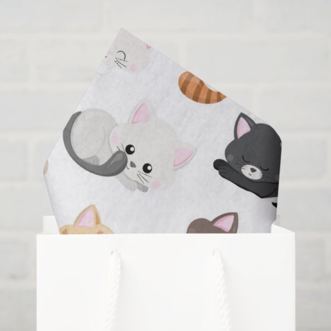 Mousseline Papier de la partie motif chat mou (Sac cadeau)